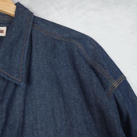 Vintage GAP Denim Shirt Mens Large Long Sleeve Button Front Point Collar 90s - Picture 3 of 16